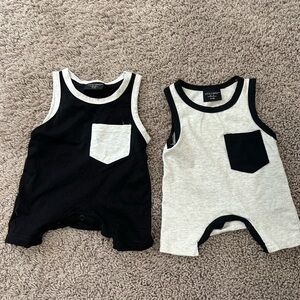 Little Bipsy Black and Gray Kids One Piece Rompers